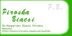 piroska biacsi business card